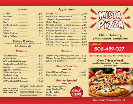 Mista Pizza Brochure 